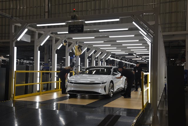 Lucid Air production line finishing touches
