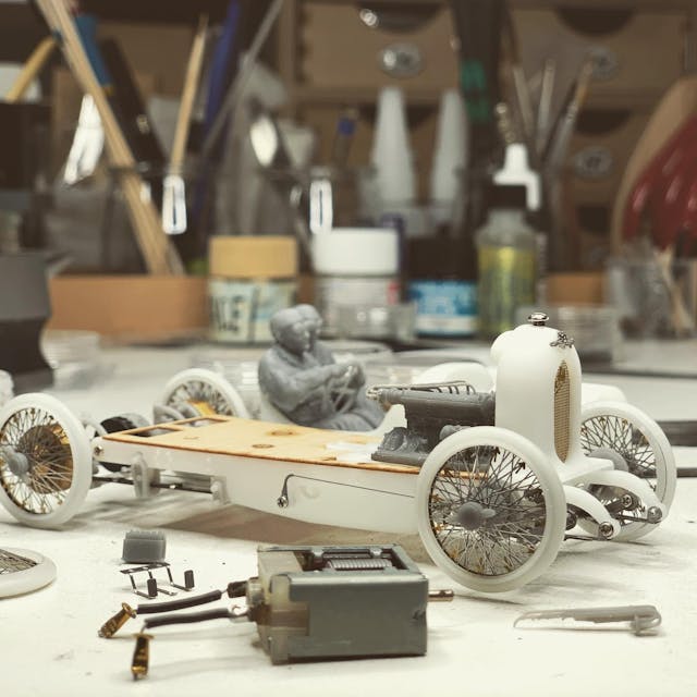 Ramon Cubiro miniatures vintage racer creation