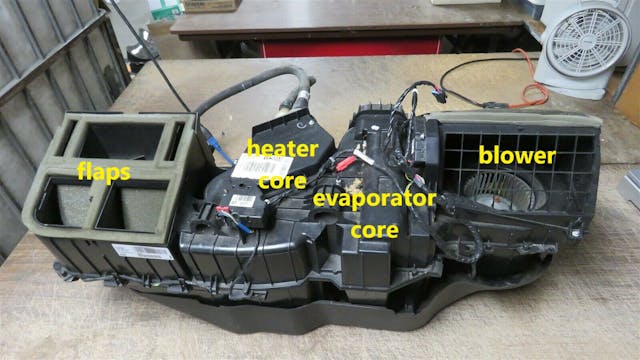 Rob Siegel - Mouse-infested truck - heater box - used heater box annotated