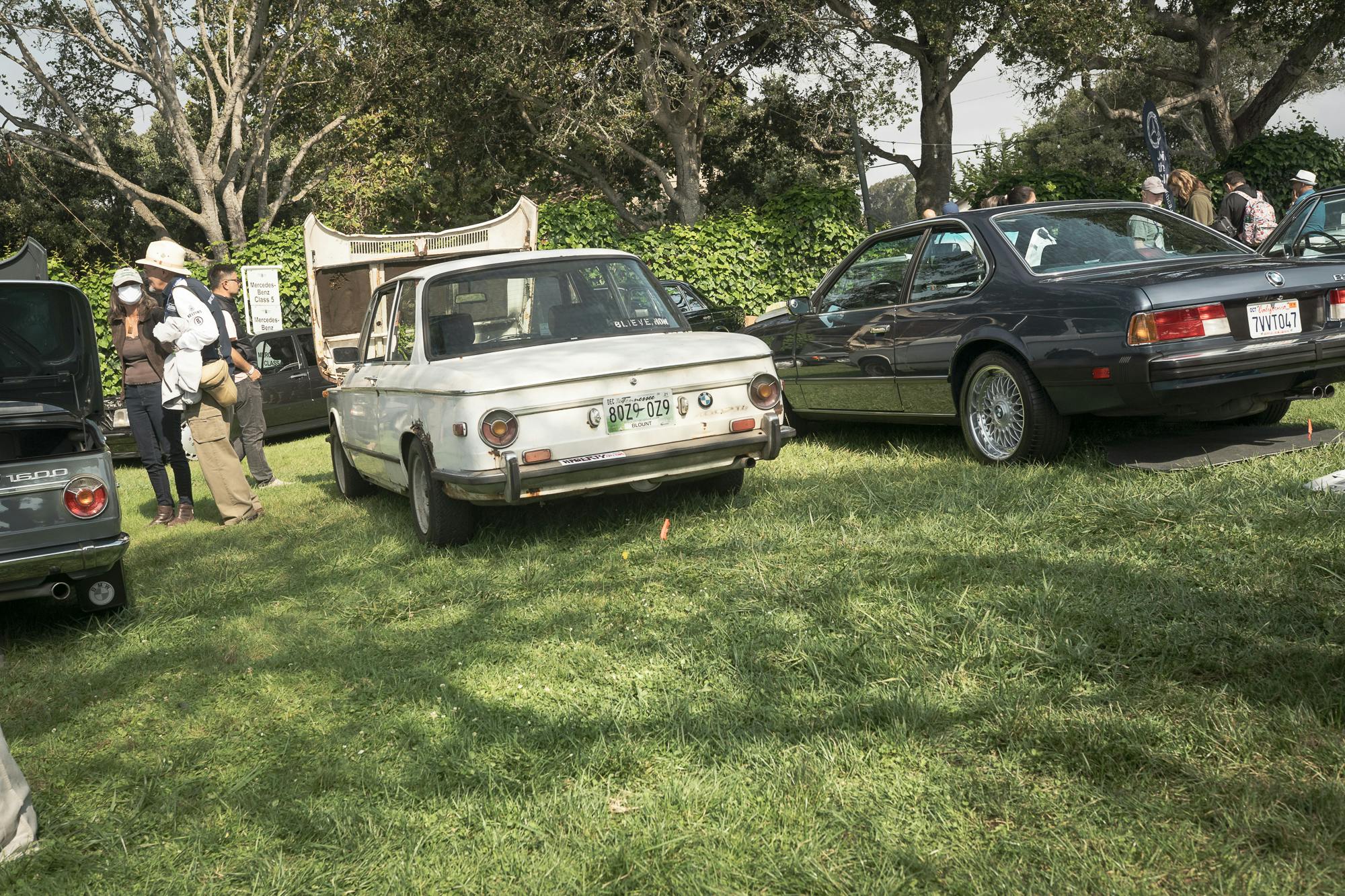 BMW 2002 parked on lawn