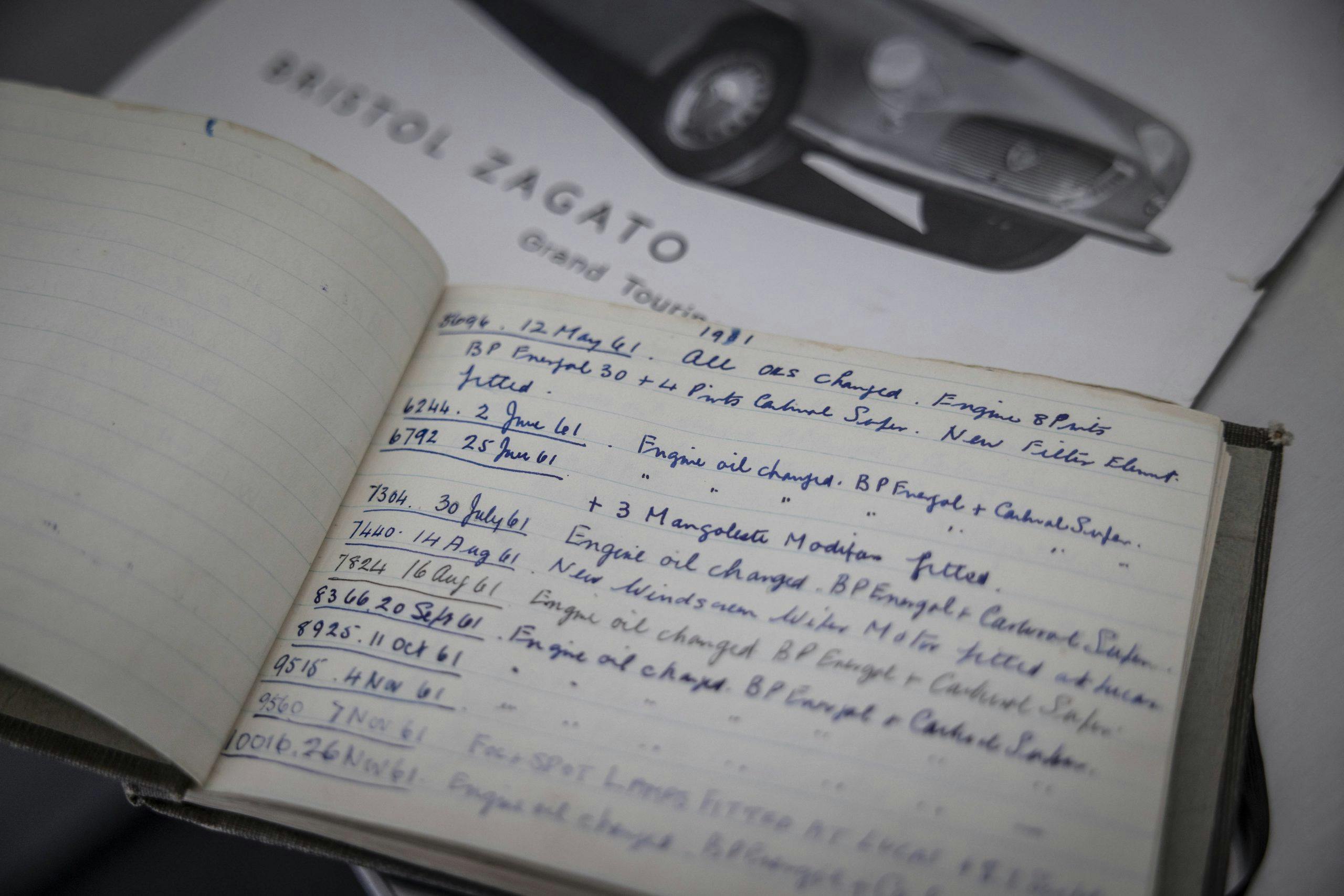 Zagato-bodied Bristol 406 log detail