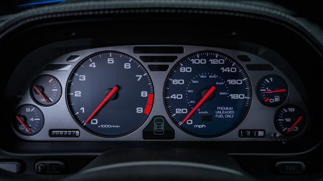 2003 Acura NSX-T interior dash gauges detail