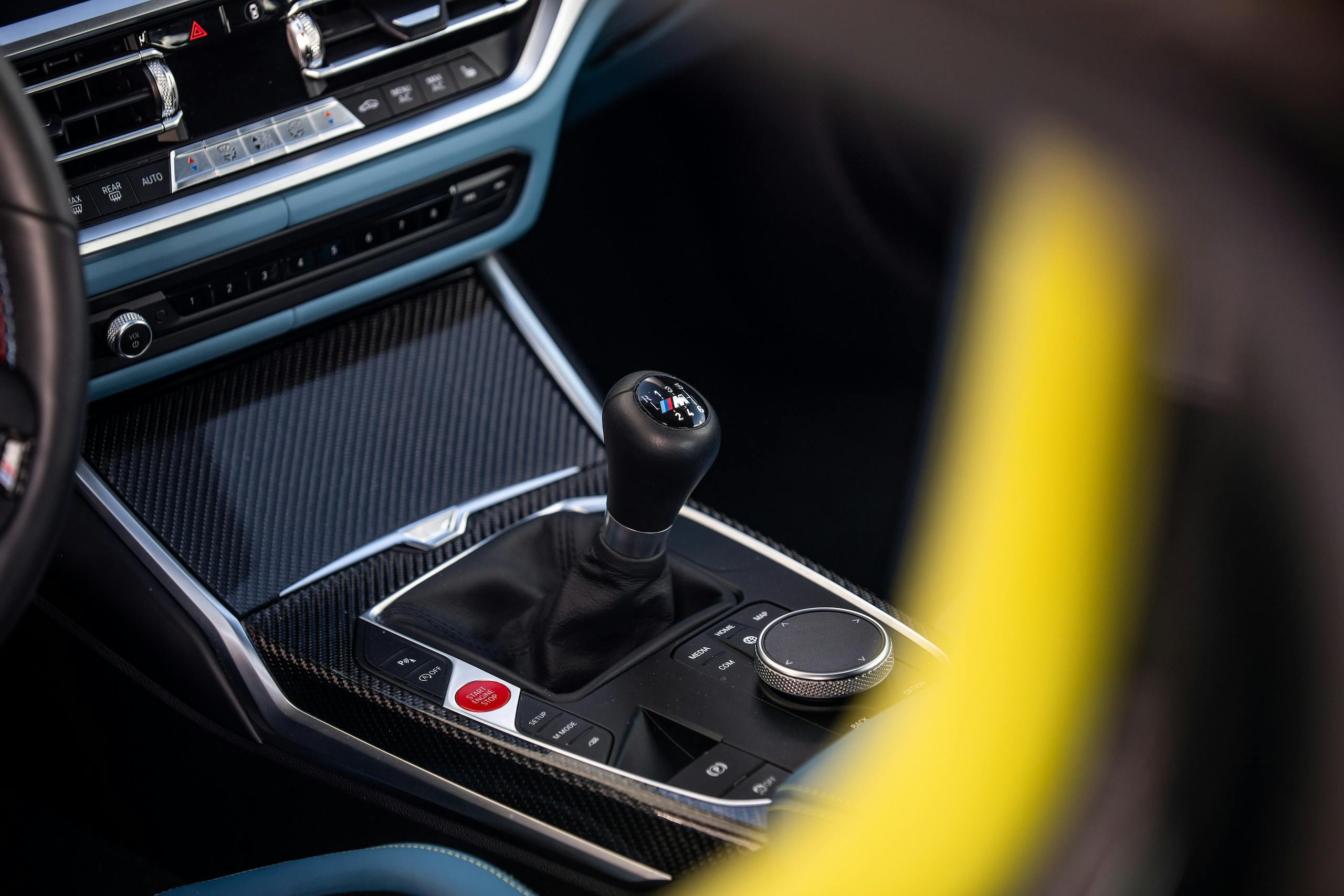 2021 BMW M4 interior shifter