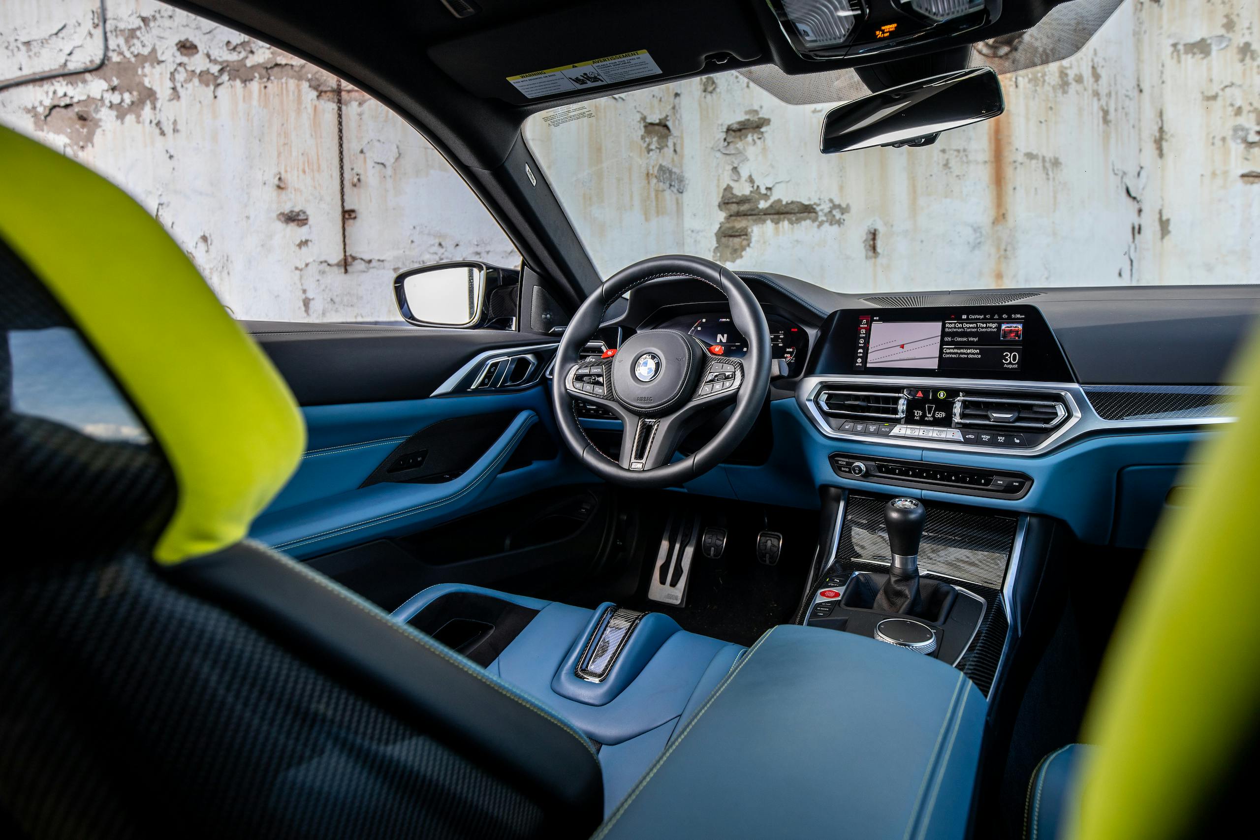 2021 BMW M4 interior front rear seat vantage
