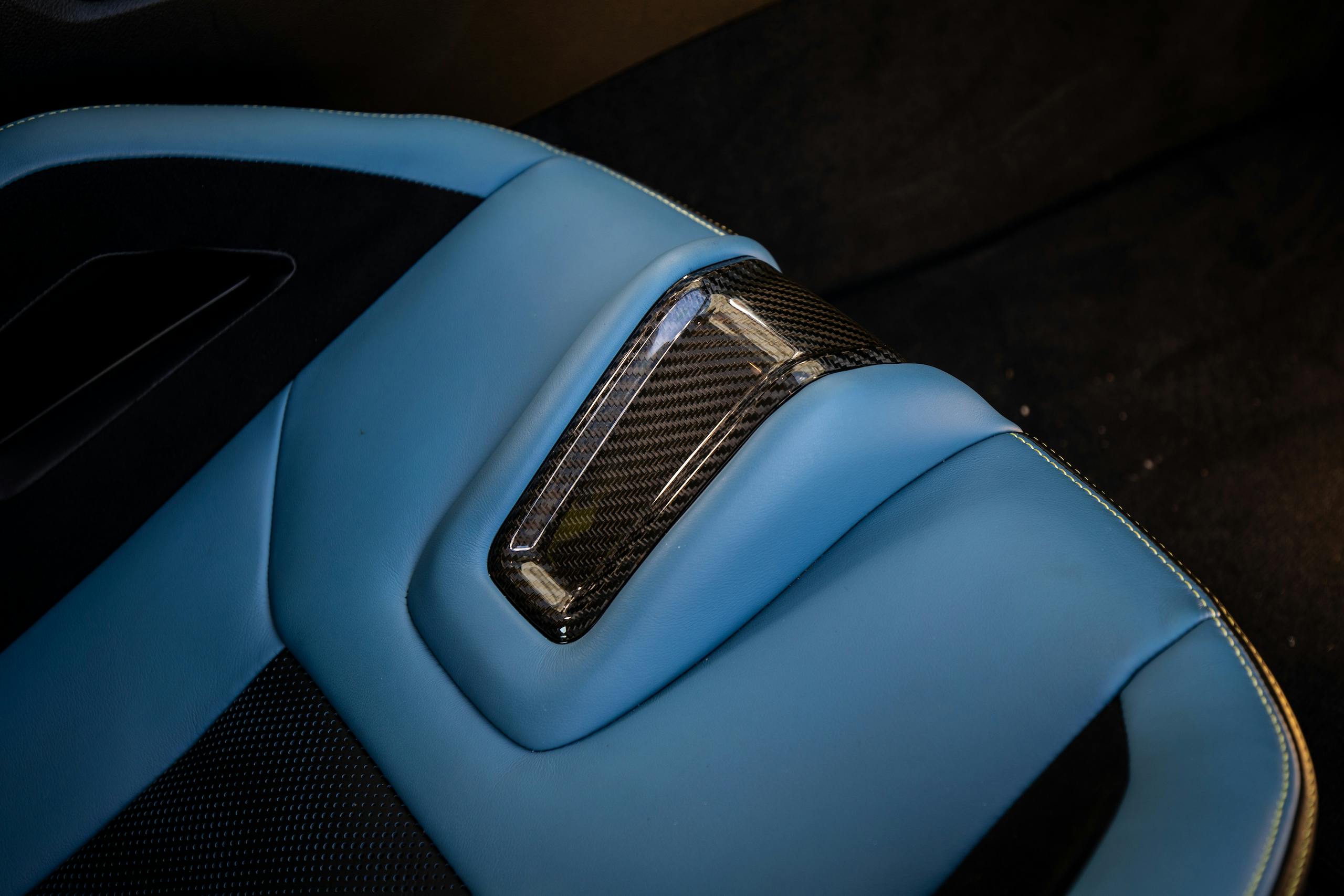 2021 BMW M4 interior carbon fiber seat material detail