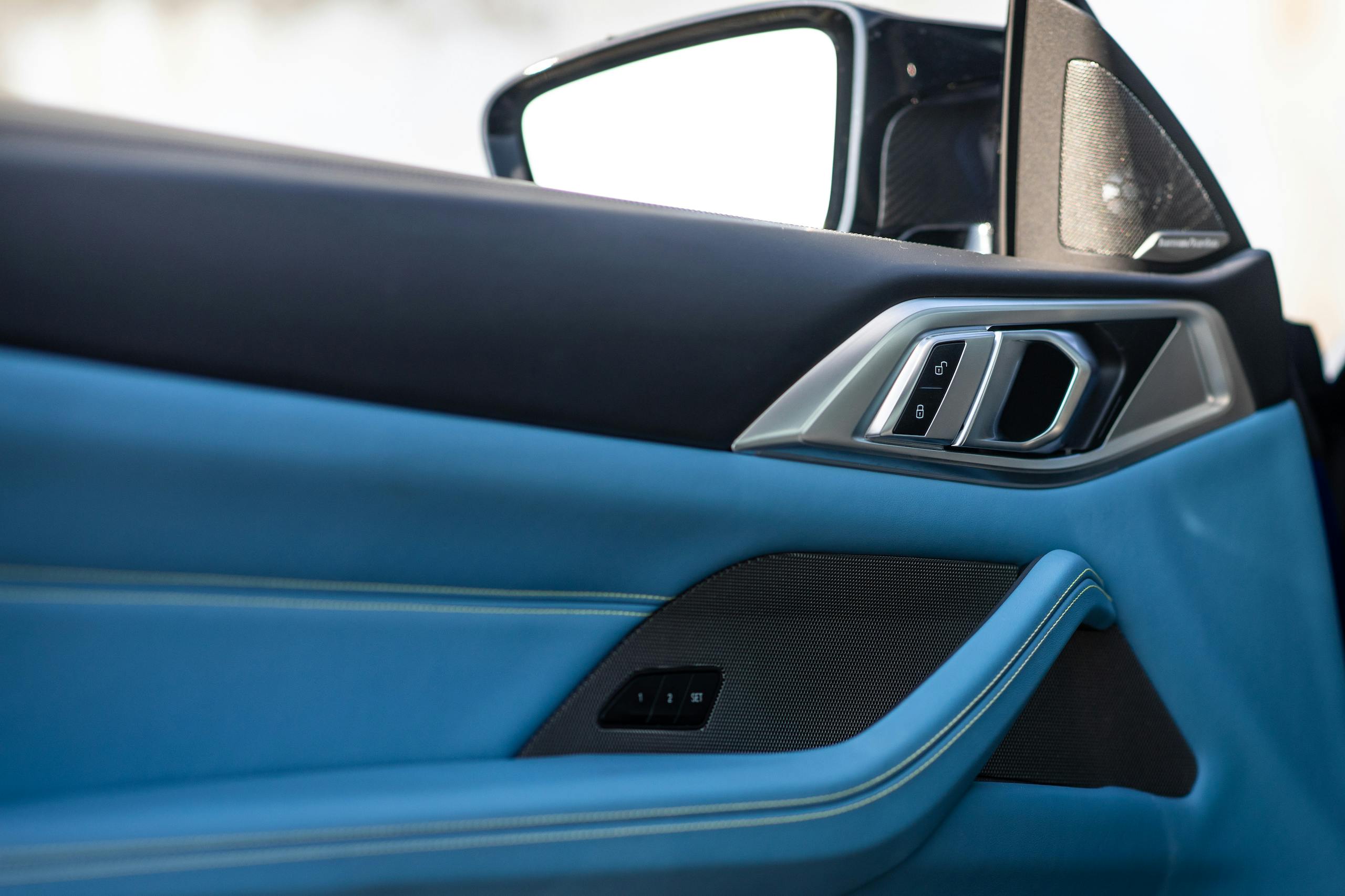 2021 BMW M4 interior door panel detail