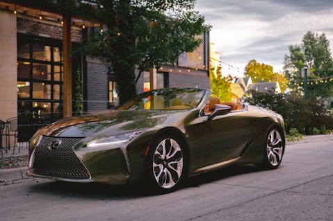 2021 Lexus LC 500 Convertible front three quarter downtown