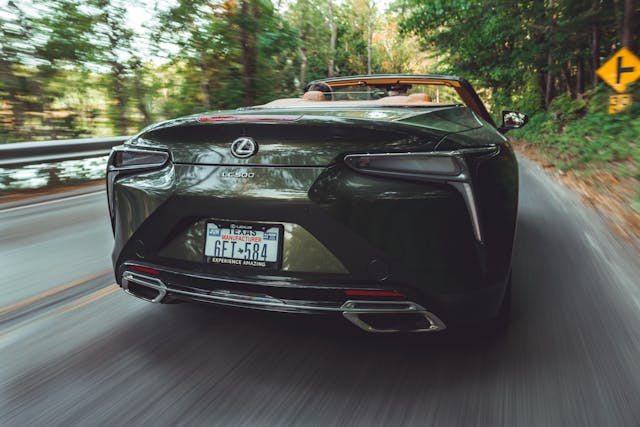 2021 Lexus LC 500 Convertible low rear three quarter driving