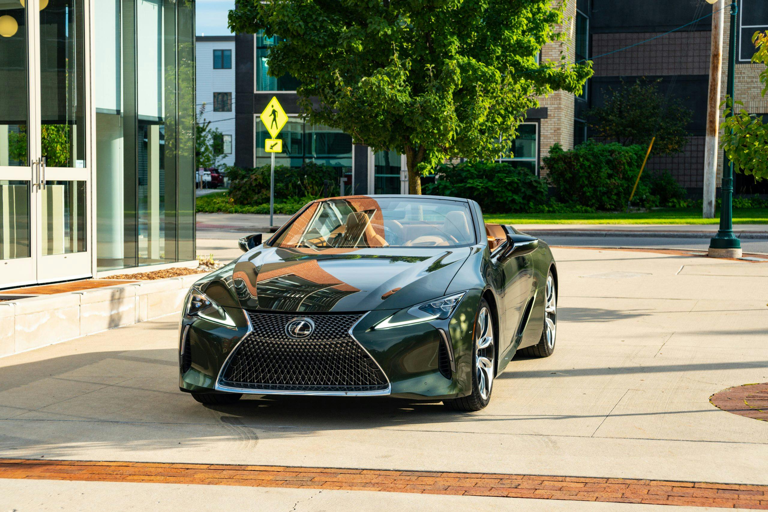 2021 Lexus LC 500 Convertible front at office