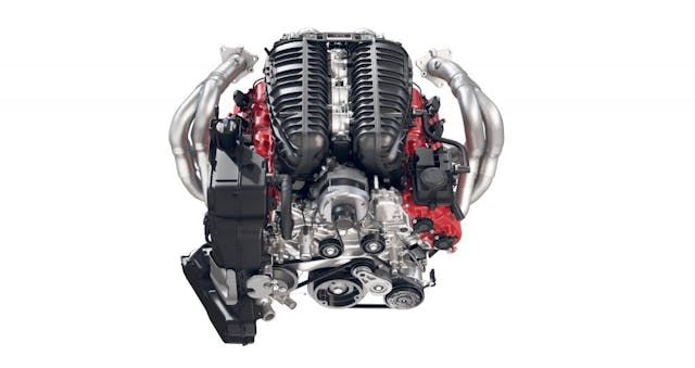 5.5-Liter LT6 V-8 engine front