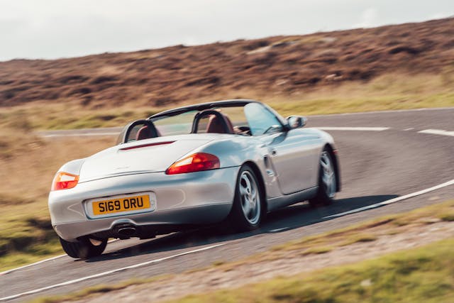 1998 Porsche Boxster 986 rear three-quarter action