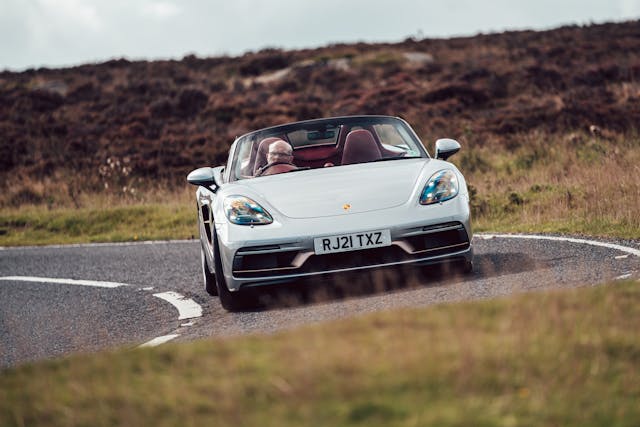 2021 Porsche Boxster 25 Years front driving action