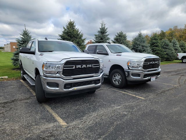 Cummins Ram 2500 Heavy Duty pickups parking lot