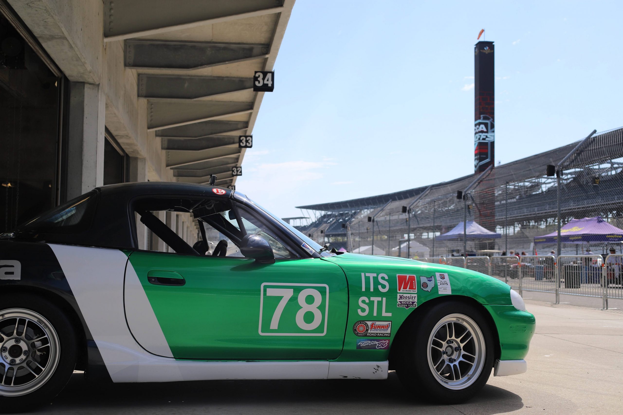 Across the bricks, slowly: a Miata races at Indy - Hagerty Media