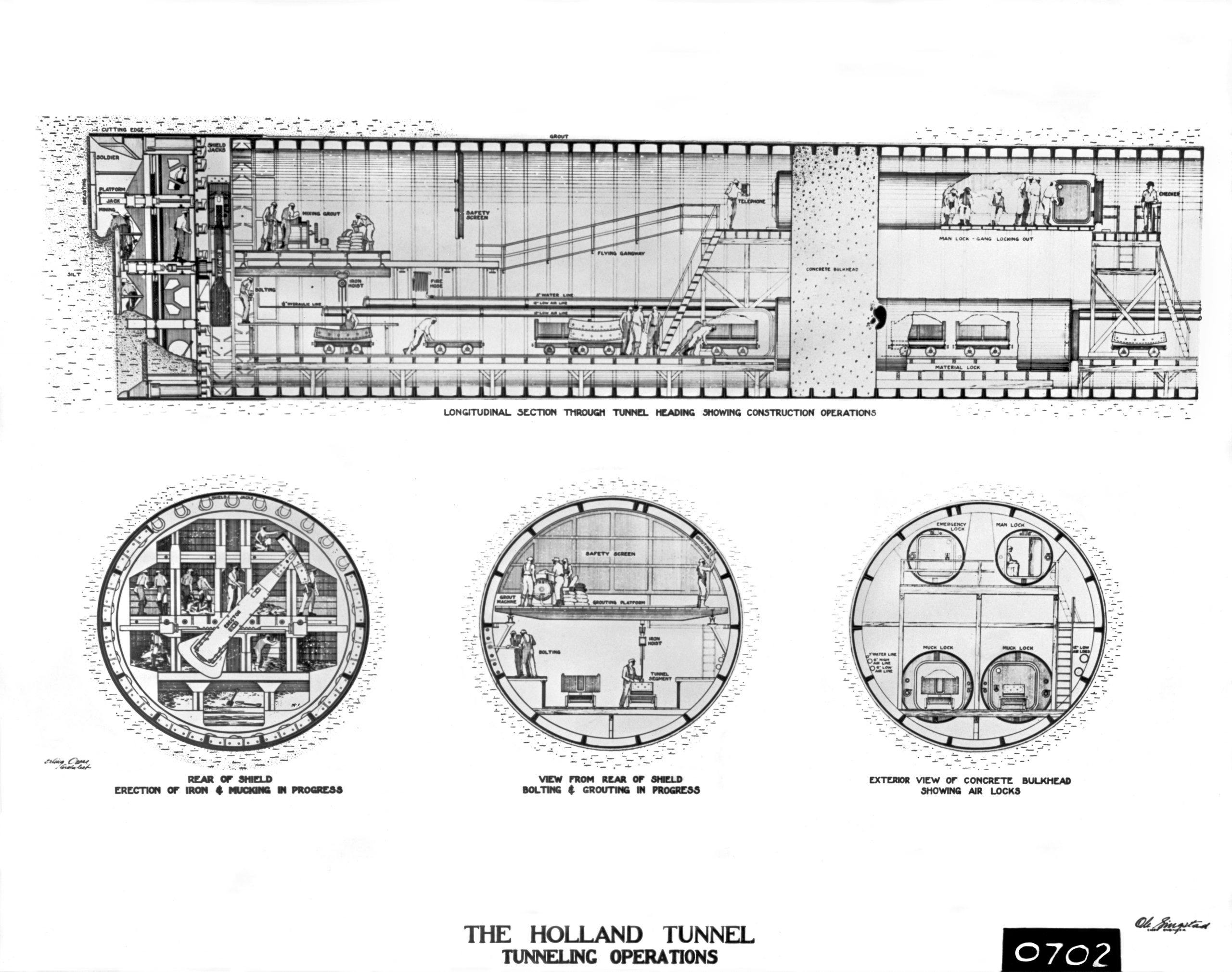 Holland Tunnel Construction Operation Drawings
