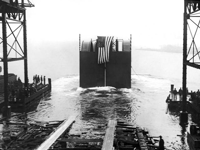 Start Of The Holland Tunnel Sinking a Caisson