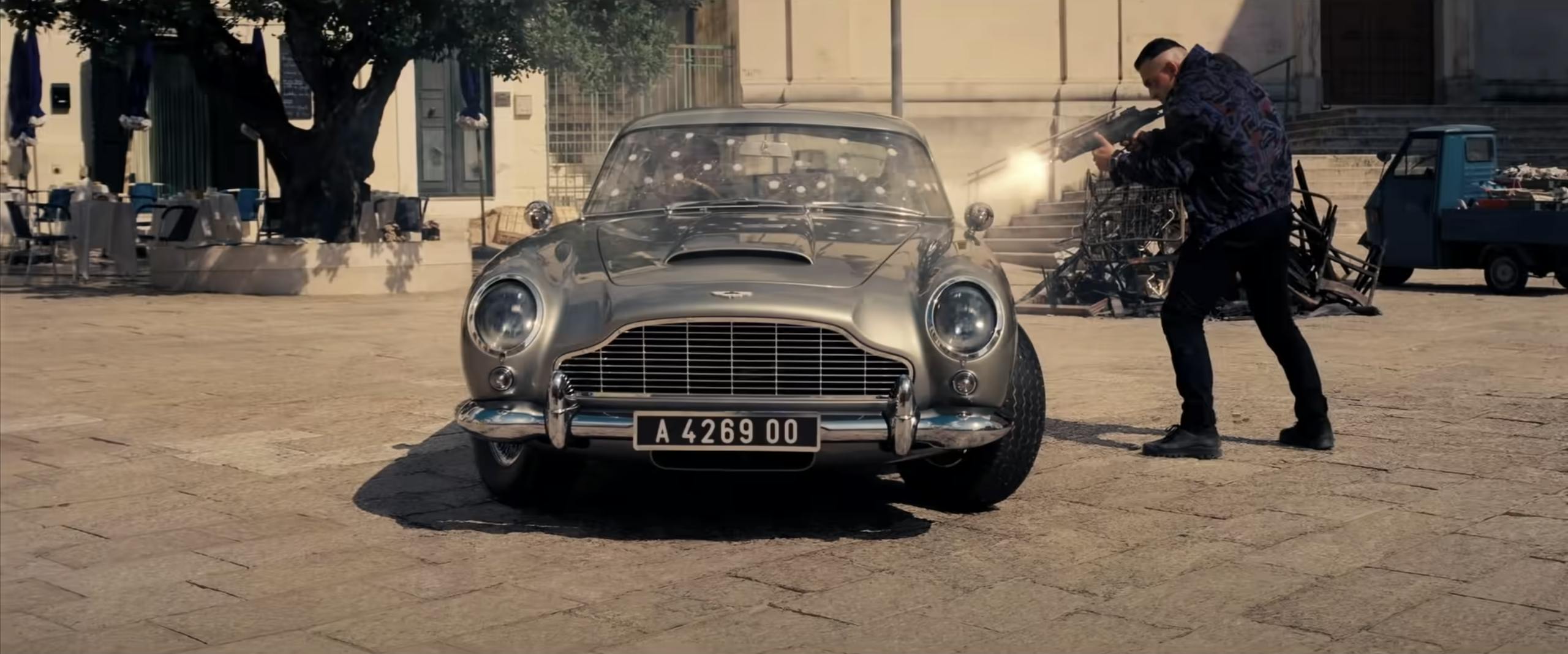 James Bond No Time to Die Aston Martin DB5 bulletholes