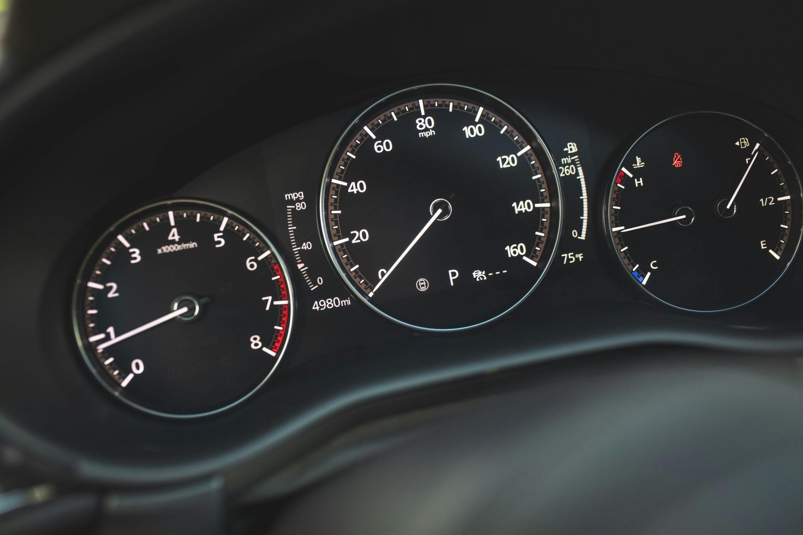 Mazda CX30 interior door dash gauges