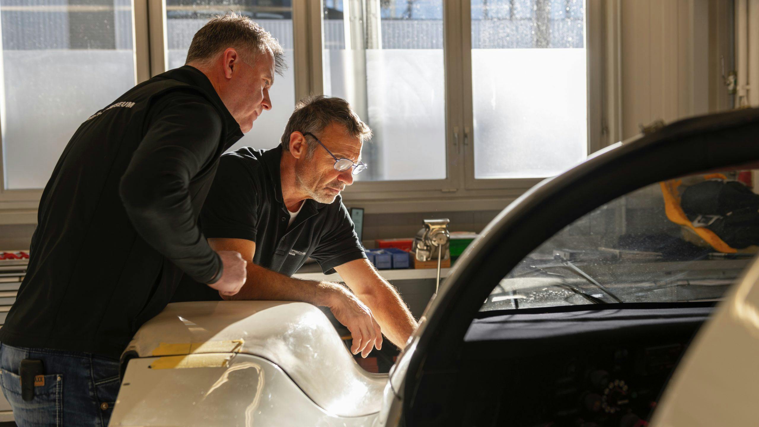 Porsche 962 C restoration process Armin Burger and Berthold Brecht