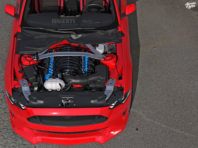 What If 21 Cobra R red engine bay