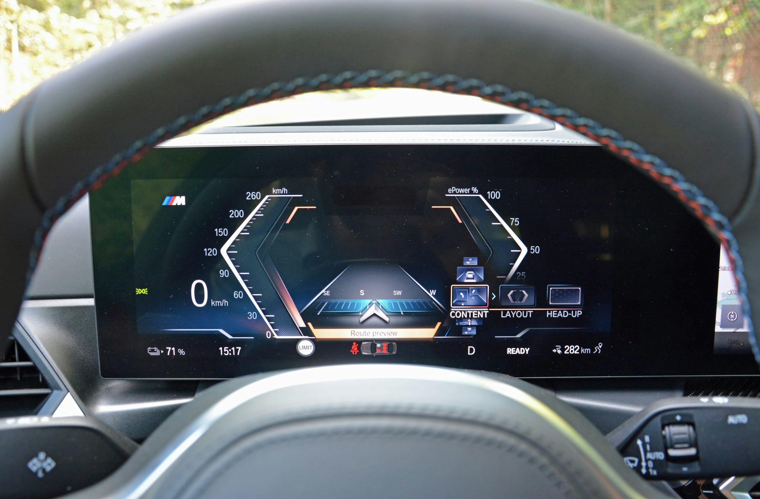 2022 BMW i4 M50 interior digital driver display compass