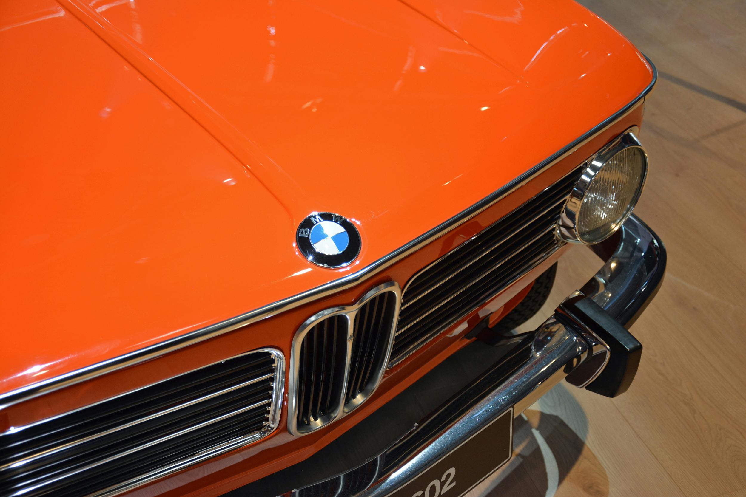 1972 BMW 1602 electric car front end emblem
