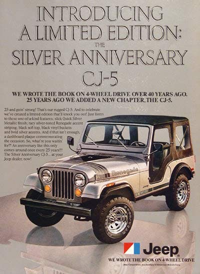 1978 Jeep CJ-5 Silver Anniversary Ad