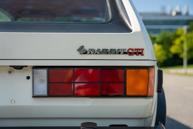 1983 Volkswagen Rabbit GTI Callaway hot hatch rear badge detail