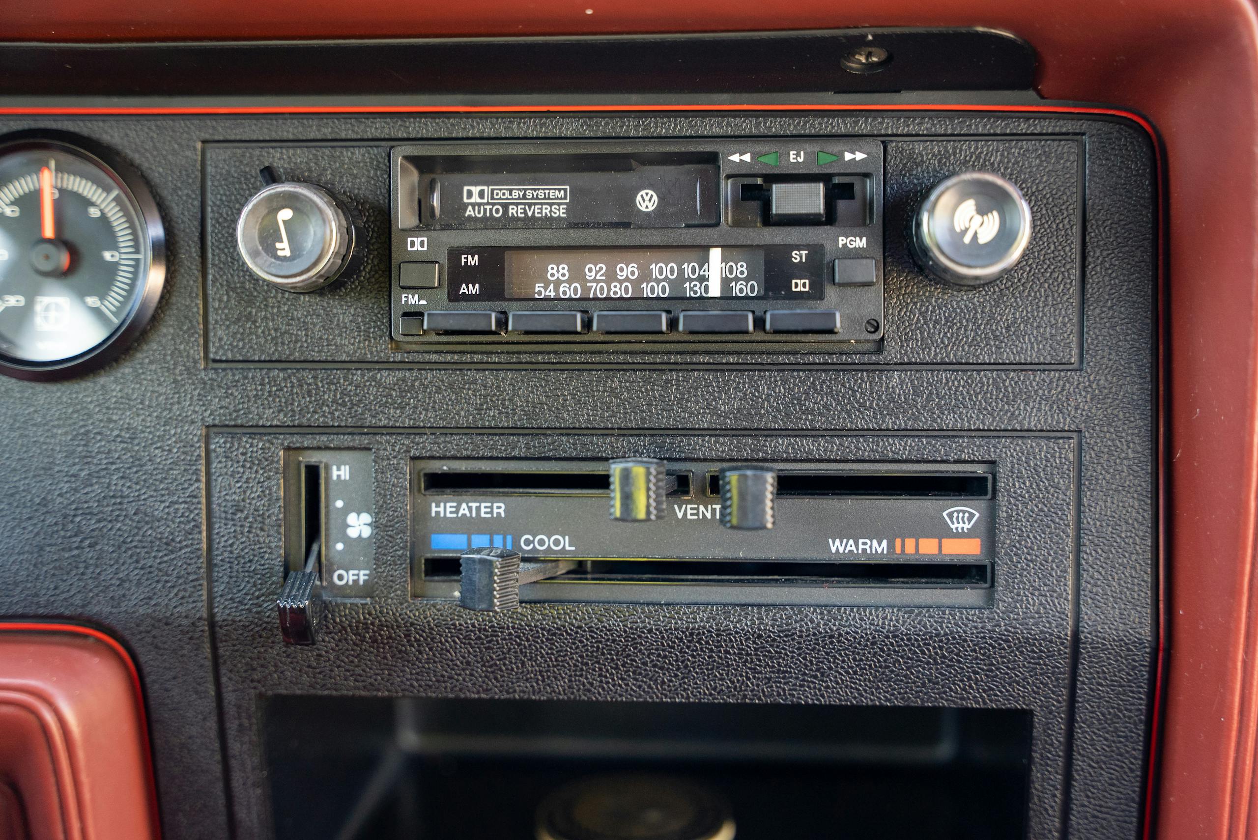 1983 Volkswagen Rabbit GTI Callaway hot hatch interior radio