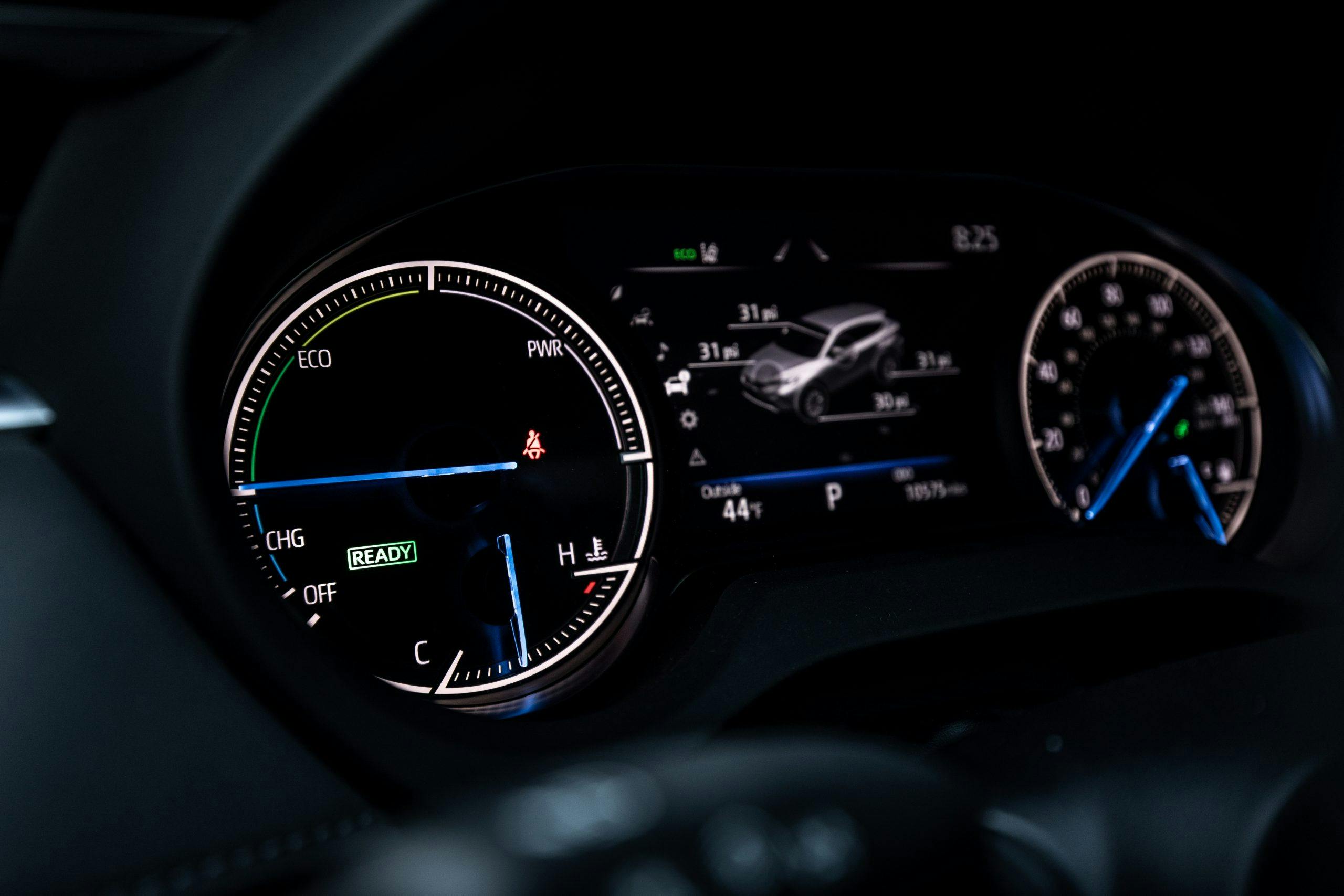 Toyota Venza interior hybrid dash gauge