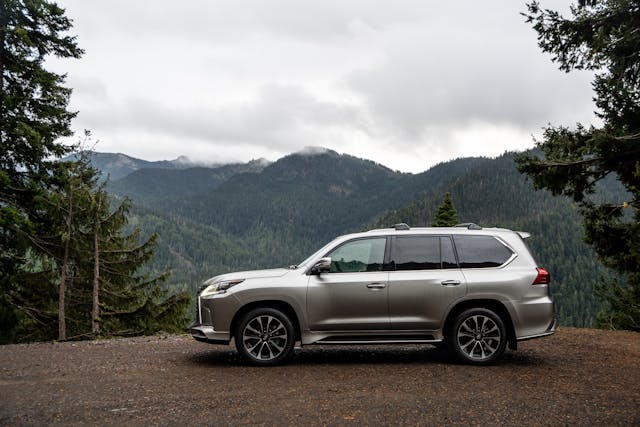 2021 Lexus LX 570 review Olympic National Park side profile