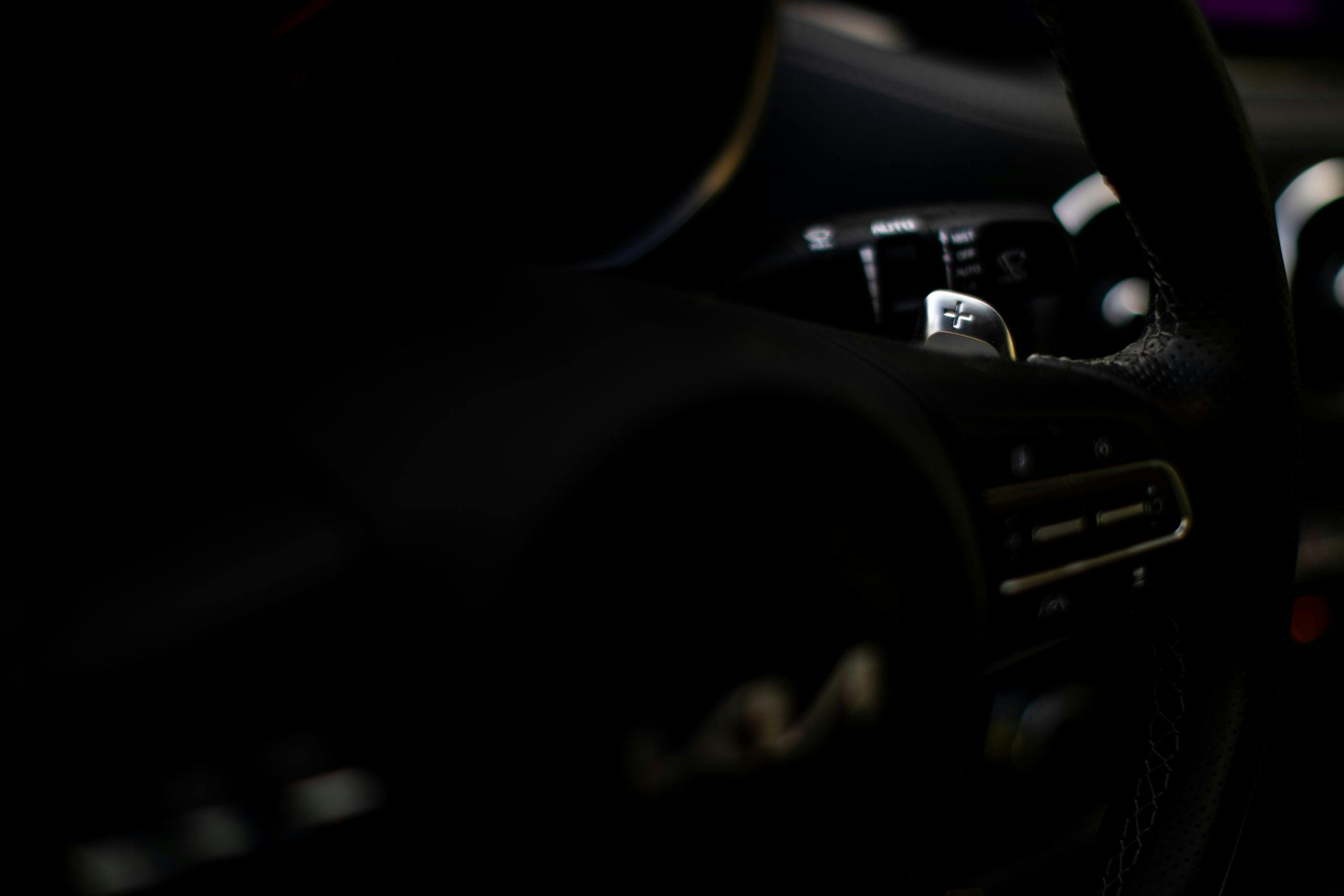 2022 Kia Stinger GT2 AWD interior paddle shifter detail