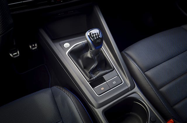 2022 VW Golf R interior six speed shifter