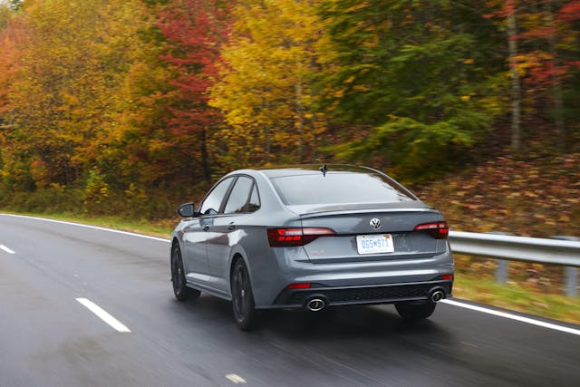 2022 VW Golf GLI rear three-quarter driving action