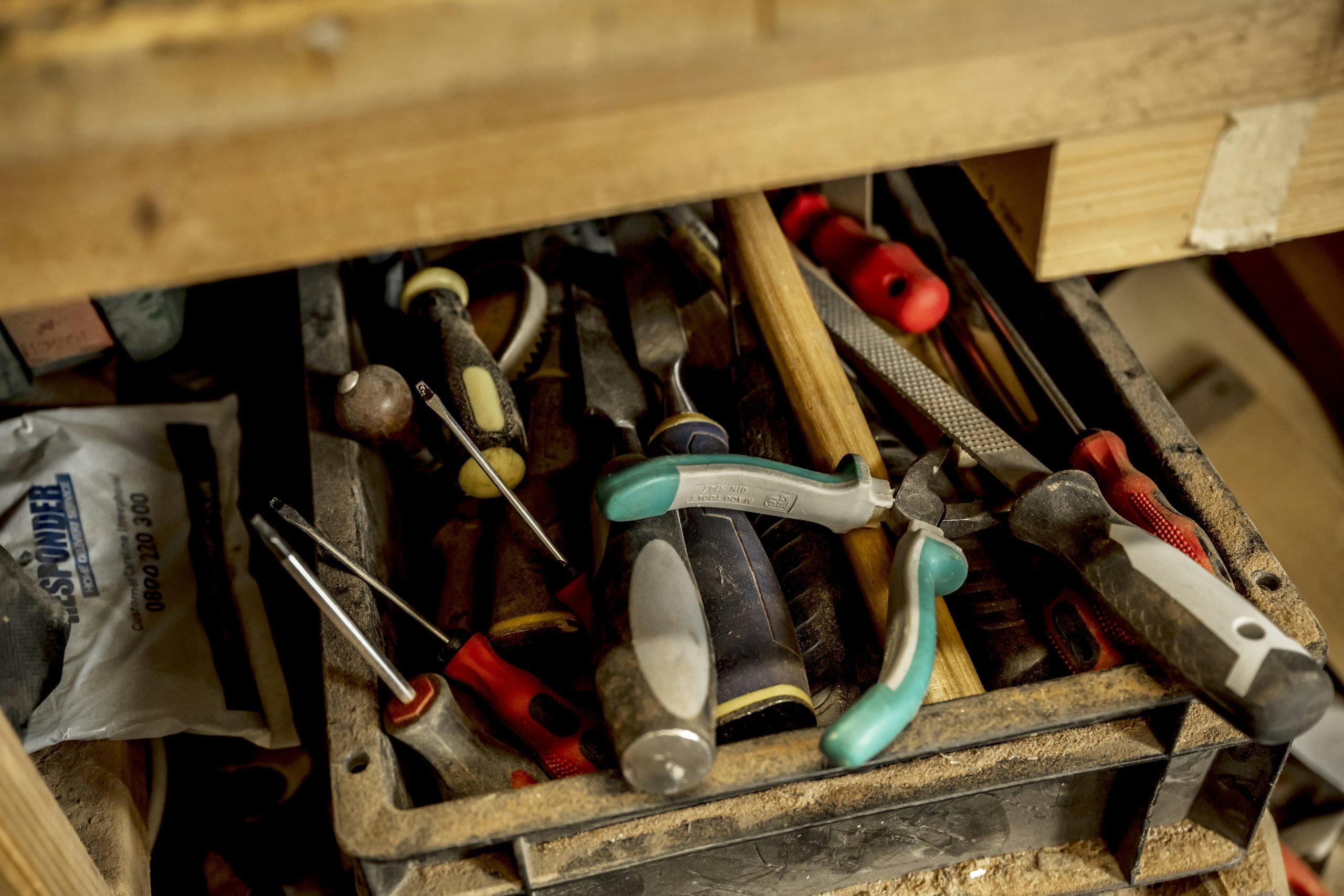 classic car veneer assorted hand tools
