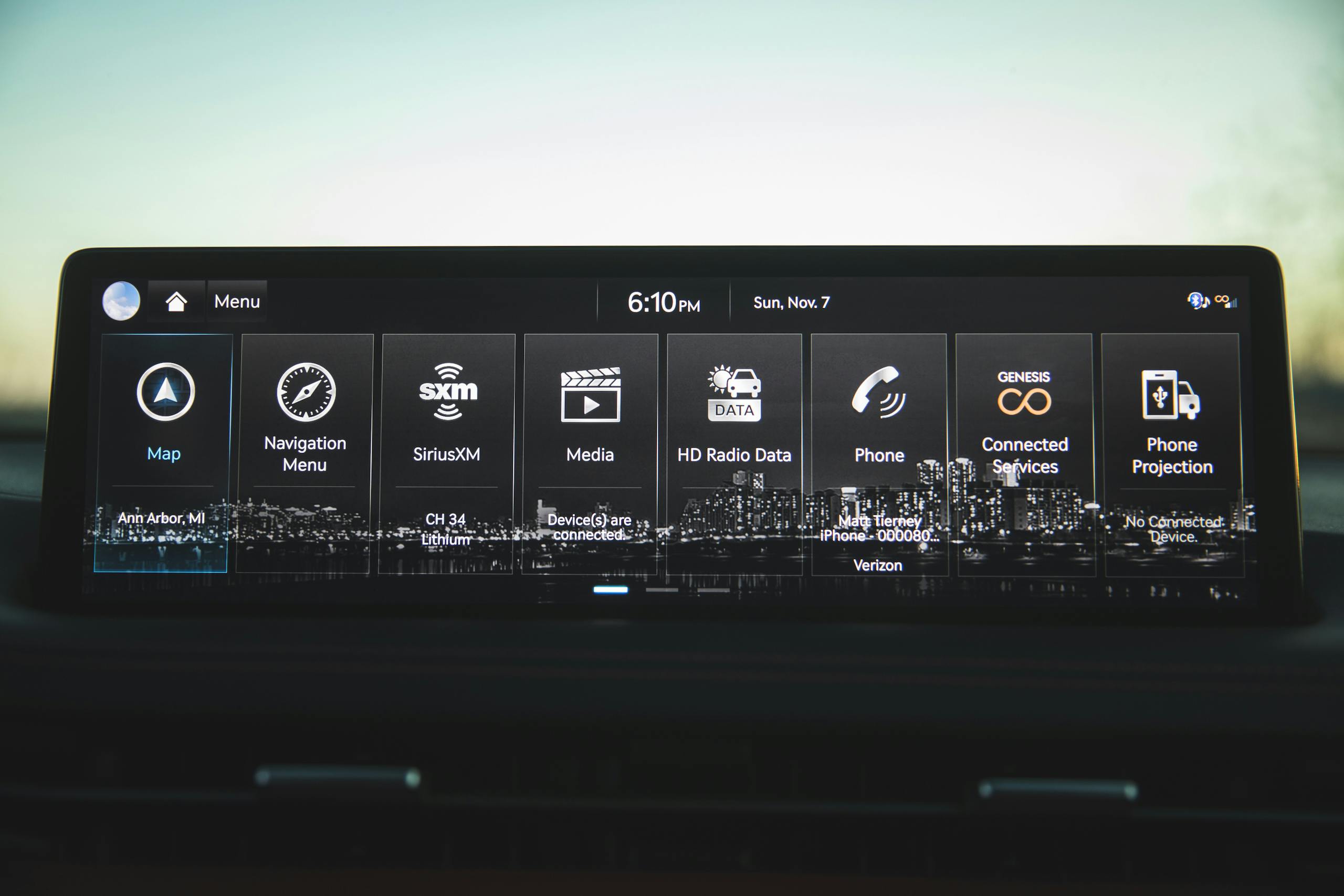 Genesis GV70 interior tech menu interface