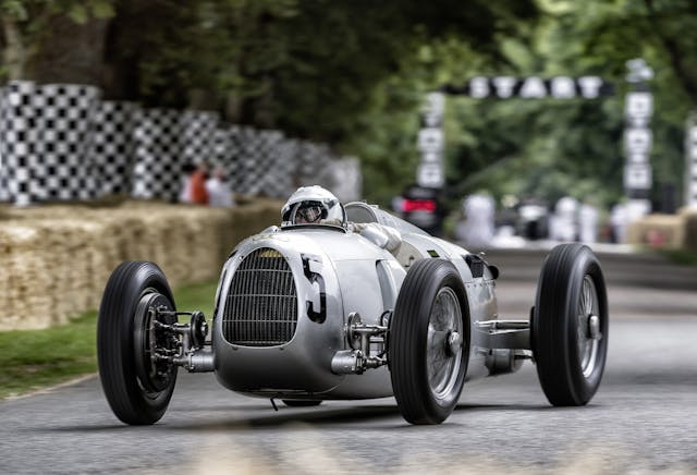 Auto Union Type C goodwood racing action front
