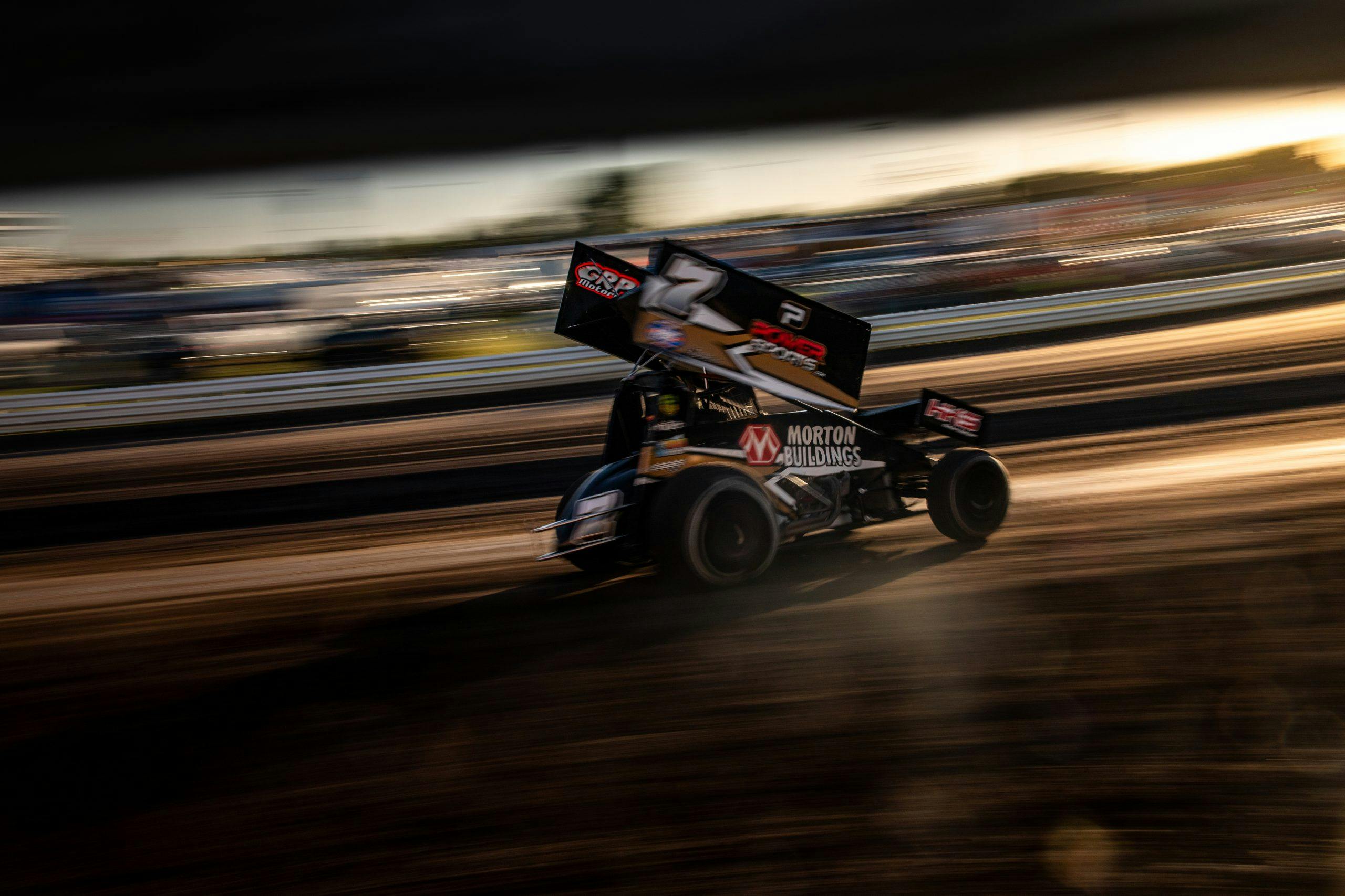 Knoxville Raceway dirt track racing action 7