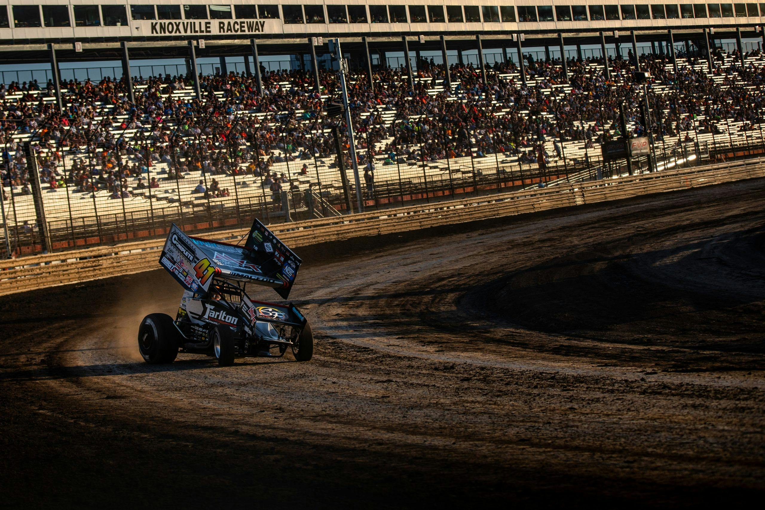Knoxville Raceway dirt track racing action 41