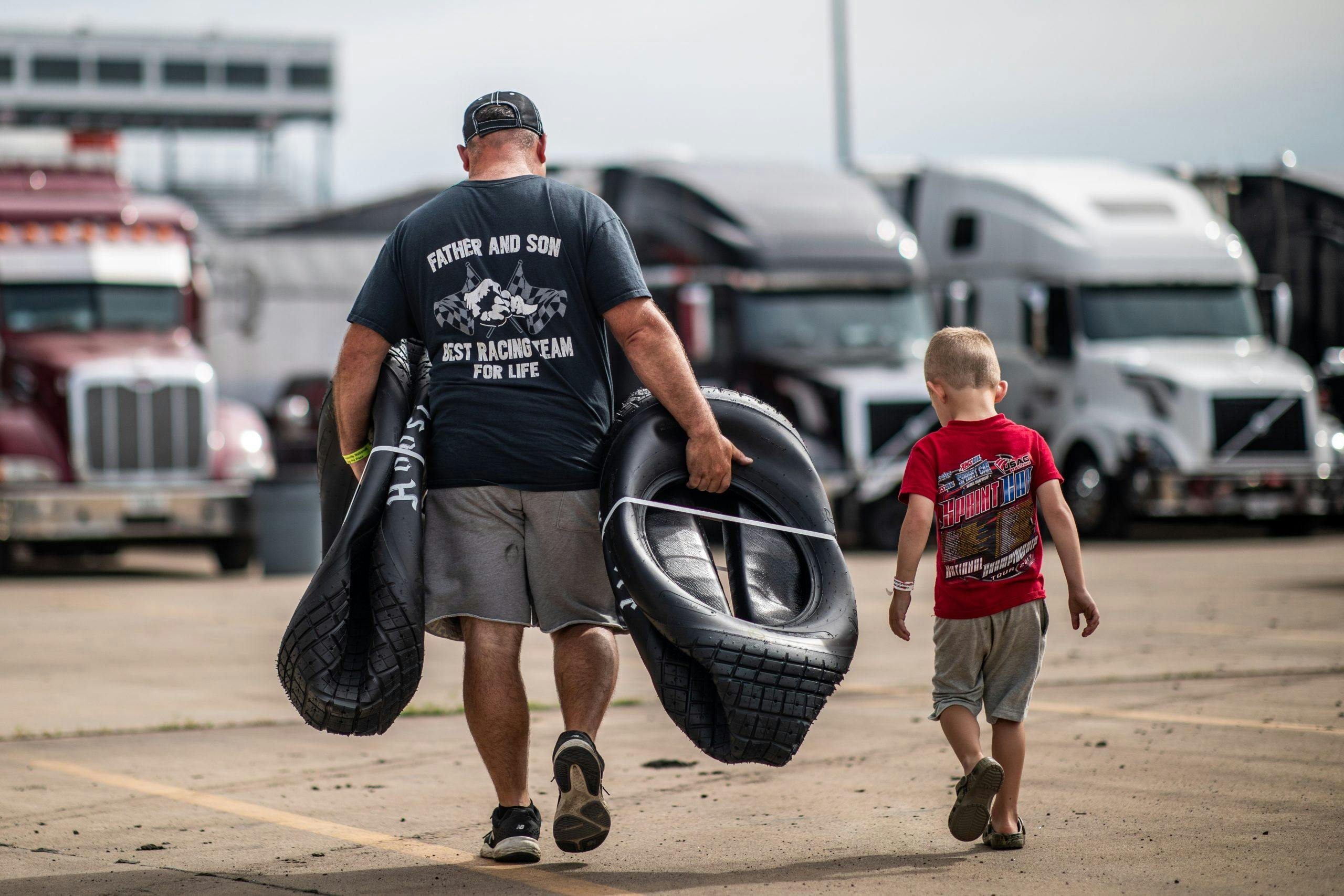 Knoxville Raceway dirt track racing father and son