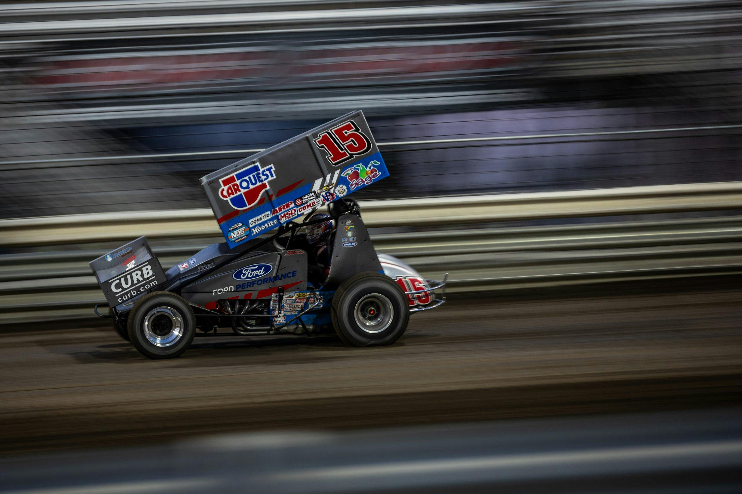 Knoxville Raceway dirt track racing action 15