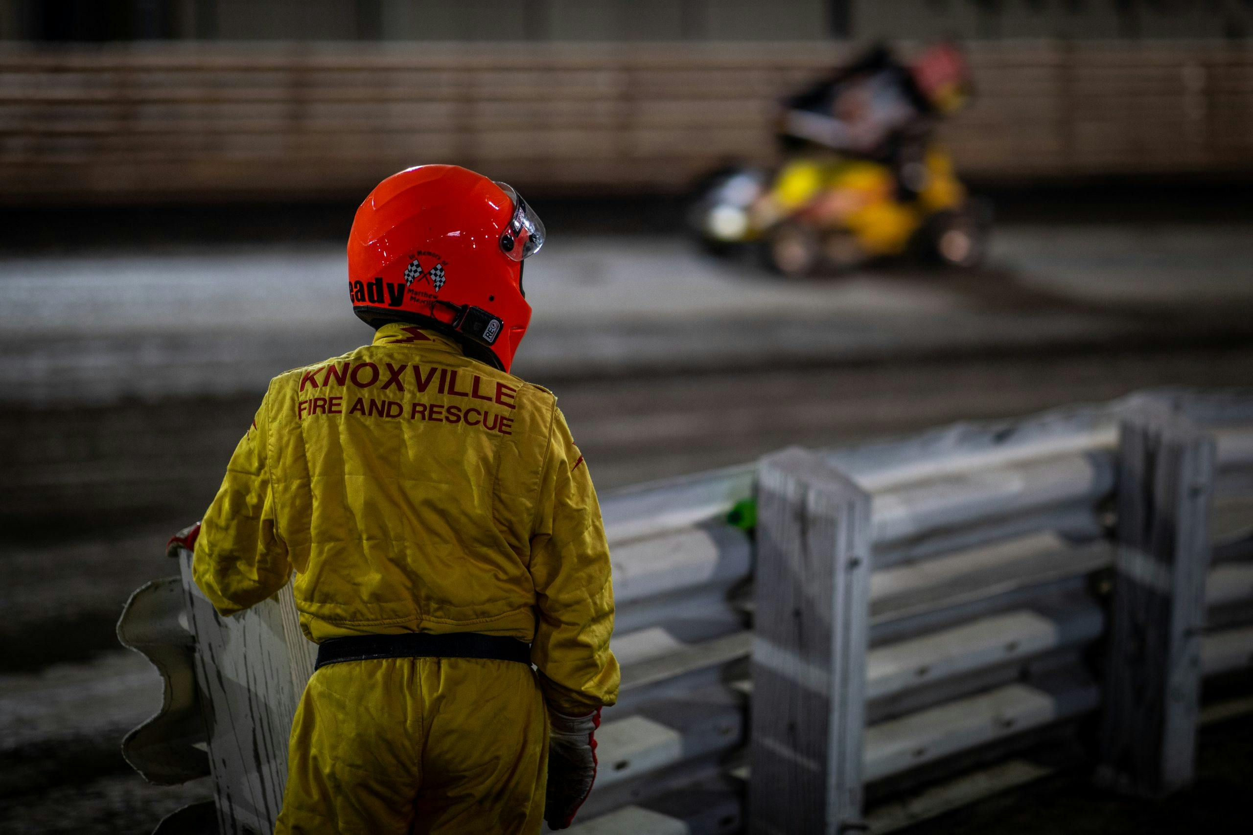 Knoxville Raceway dirt track racing fire and rescue