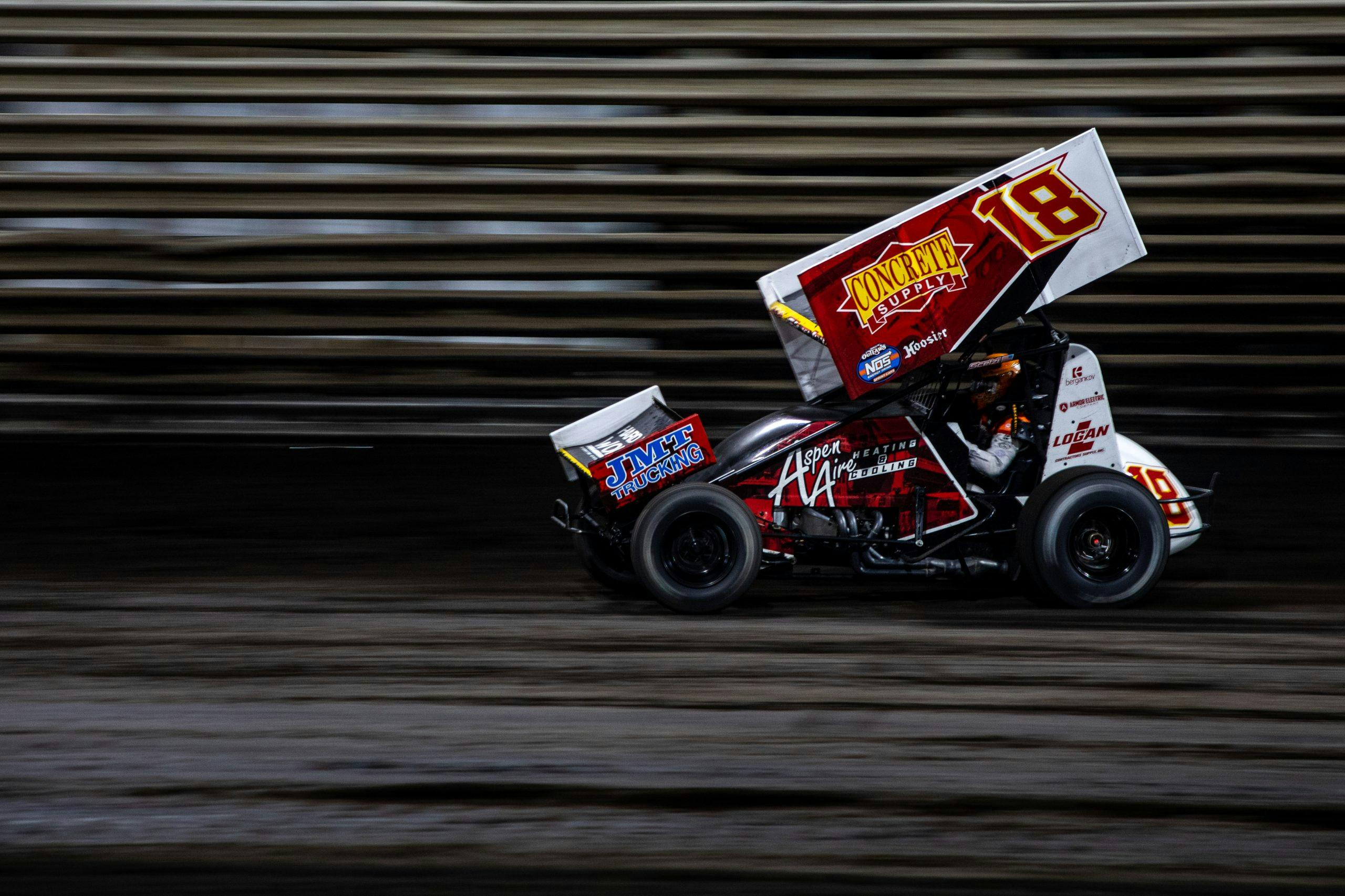 Knoxville Raceway dirt track racing action 18