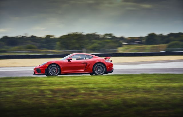 2021 Porsche Cayman GT4 side profile action