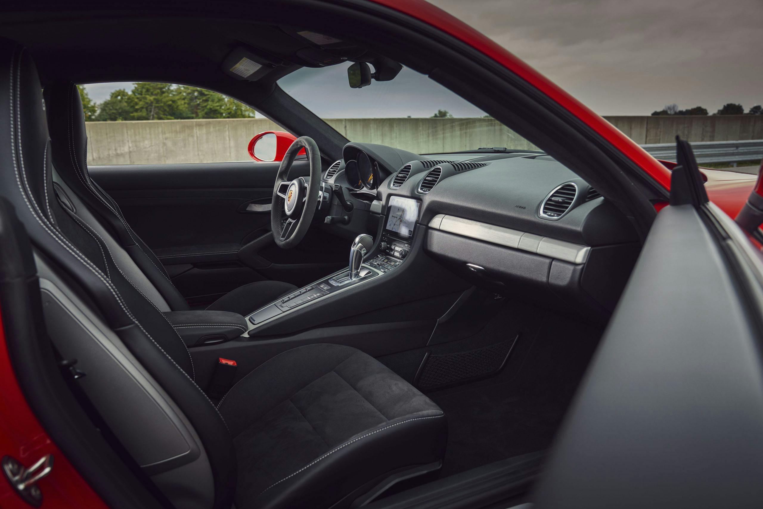 2021 Porsche Cayman GT4 interior front angle door open