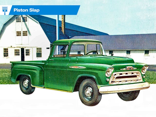 Pistons Slap Clubmaster Chevy pickup ad lead