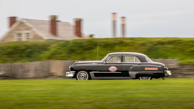 1949 Cadillac Series 62 sedan side profile dynamic action