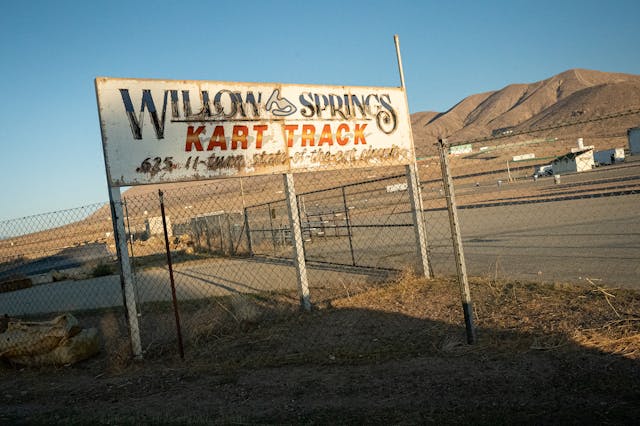 Willow Springs Raceway kart track sign