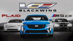 CT5-V Blackwing vs Tesla Model S Plaid vs M5 CS Review and Drag Race — Jason Cammisa on the Icons — Ep. 05