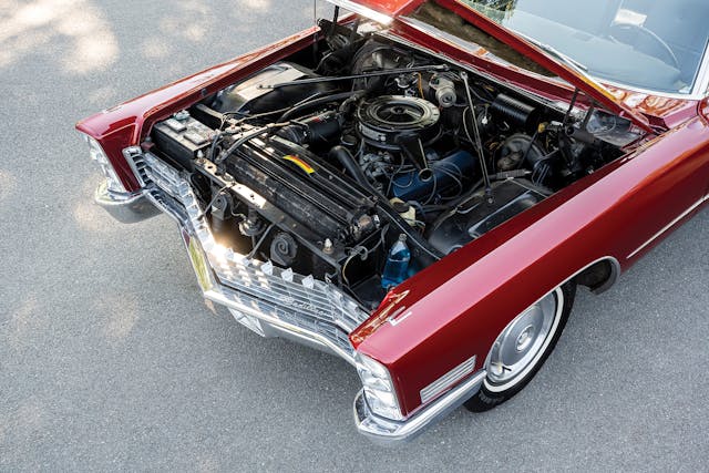 1967 Cadillac DeVille high angle engine bay